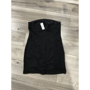 Kendall & Kylie Black Strapless Mini Tube‎ Dress Front Slit NWT Large